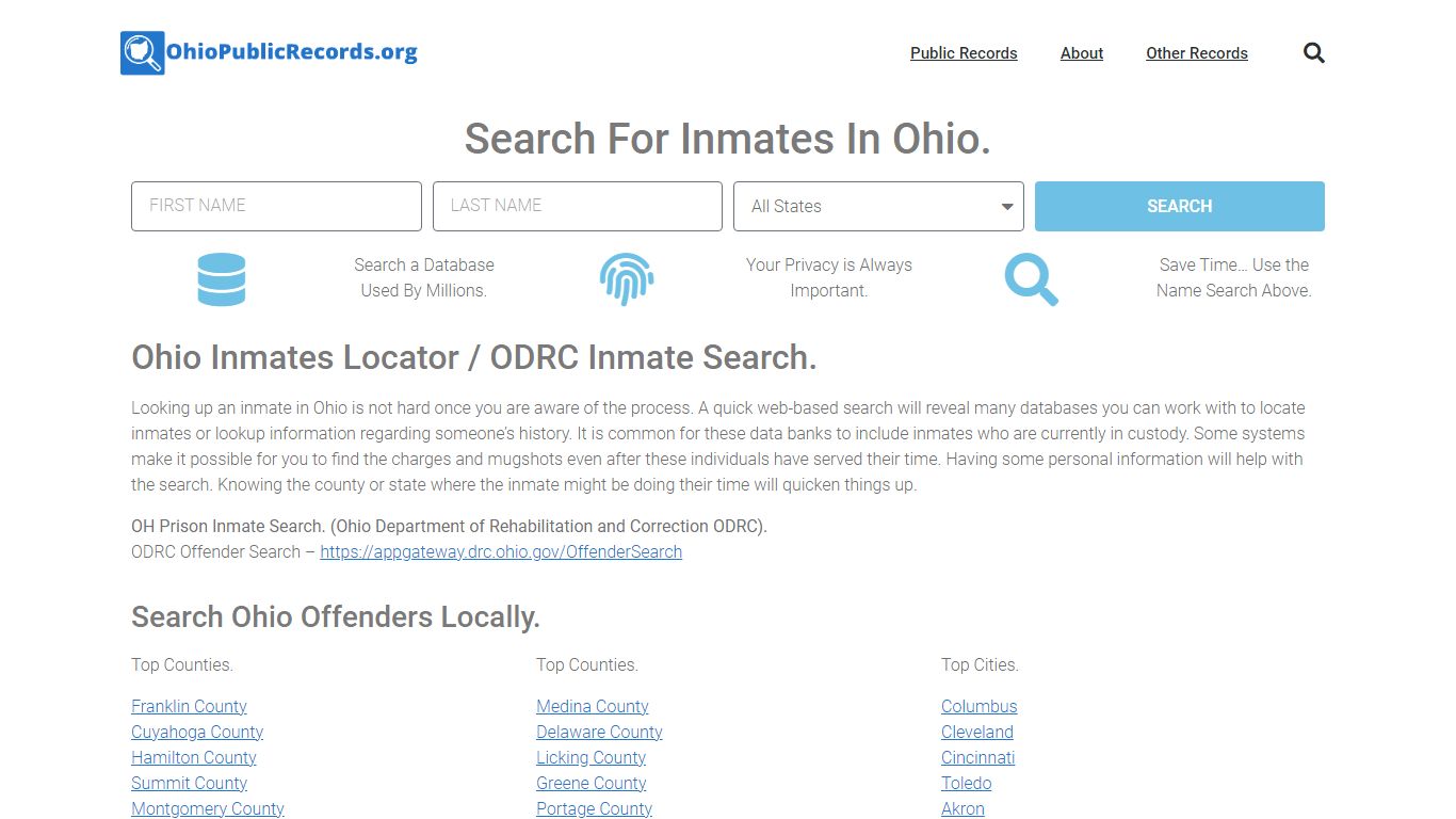 Ohio Inmate Search: OH ODRC Prison & Jail Lookup